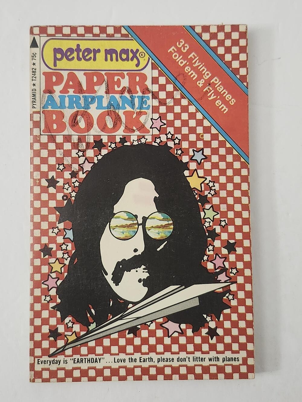 Vintage 1971 Peter Max Paper Airplane Book Pyramid Books Pop Art Collectible